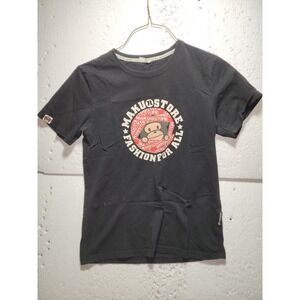 Maku Store T-Shirt Women Size 180/106A Black Logo Short Sleeve Fashion For All